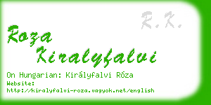 roza kiralyfalvi business card
