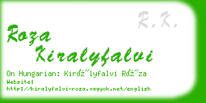 roza kiralyfalvi business card